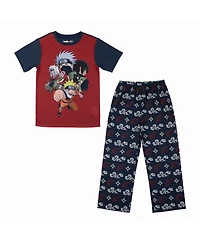 Naruto Boys Youth 3-Piece Sleep Set with Tee Shirt, Shorts, and Pants