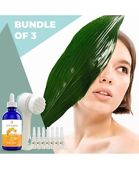 Pursonic Anti-Aging-Exfoliation Set With Vitamin-c Serum, 100% Hyaluronic Acid Treatment Serum & Dual Sided Facial Brush.