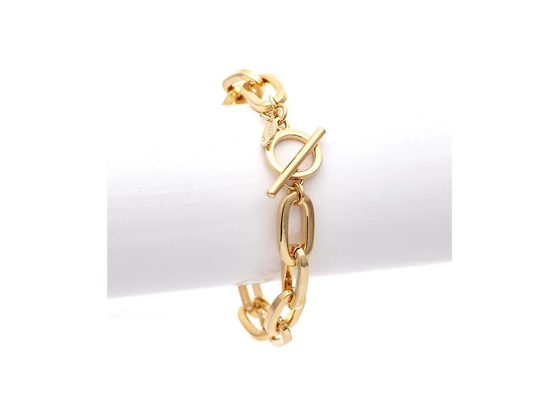 Rivka Friedman Polished Paper Clip Chain Link Toggle Bracelet