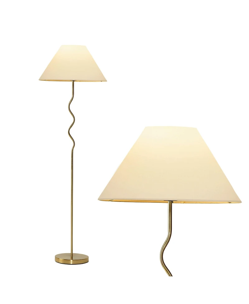 Squiggle 22" Led Contemporary Modern Floor Lamp with Empire Shade