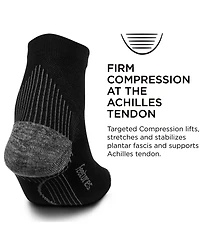 Feetures Men's Plantar Fasciitis Relief Cushion Quarter Sock- Targeted Compression Sock for Men & Women