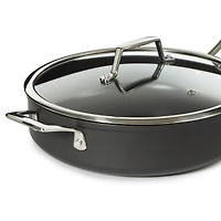 BergHOFF Essentials Non-stick Hard Anodized 11" Deep Skillet 4.3qt. With Glass Lid, Black