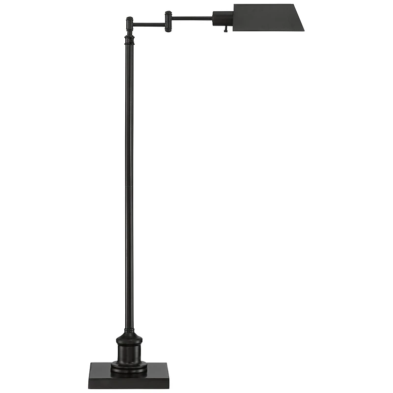Regency Hill Jenson Traditional Pharmacy Swing Arm Floor Lamp 54" Tall Adjustable Dark Bronze Metal Shade for Living Room Reading Bedroom Office