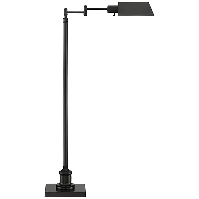 Regency Hill Jenson Traditional Pharmacy Swing Arm Floor Lamp 54" Tall Adjustable Dark Bronze Metal Shade for Living Room Reading Bedroom Office