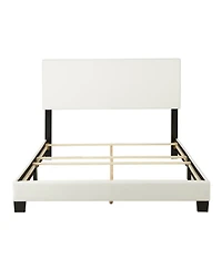 Florence Leatherette Upholstered Platform Bed Frame with Adjustable Headboard - Boyd Sleep