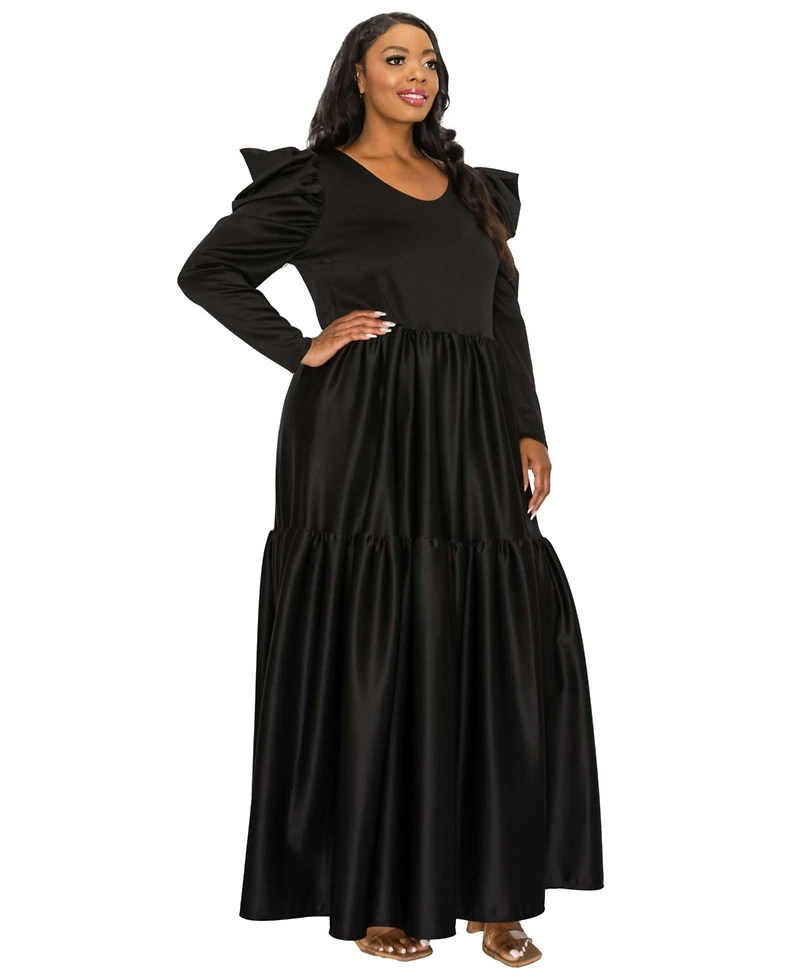 L I V D Plus Isabel Tiered Maxi Dress