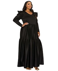 L I V D Plus Isabel Tiered Maxi Dress