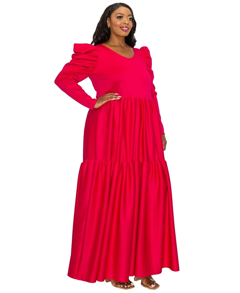 L I V D Plus Isabel Tiered Maxi Dress