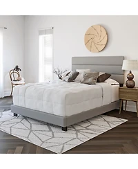 Napoli Leather Upholstered Platform Bed Frame with Tri-Panel Adjustable Headboard - Boyd Sleep
