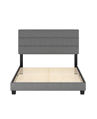 Sicily Linen Upholstered Platform Bed Frame with Adjustable Headboard - Boyd Sleep