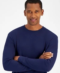 Club Room Men's Thermal Long-Sleeve Ribbed Crewneck Sweater, Created for Macy's