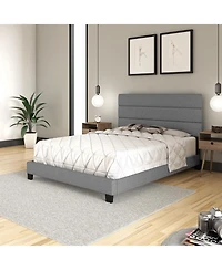 Boyd Sleep Ravenna Upholstered Linen Adjustable Height Headboard Platform Bed Frame