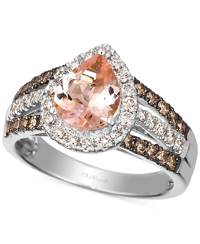 Le Vian Peach Morganite (1-1/10 ct. t.w.) & Diamond (3/4 Pear Halo Ring 14k Rose Gold (Also Available White or Yellow Gol
