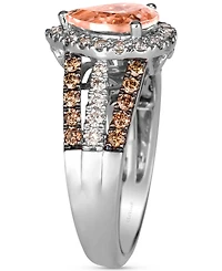 Le Vian Peach Morganite (1-1/10 ct. t.w.) & Diamond (3/4 Pear Halo Ring 14k Rose Gold (Also Available White or Yellow Gol