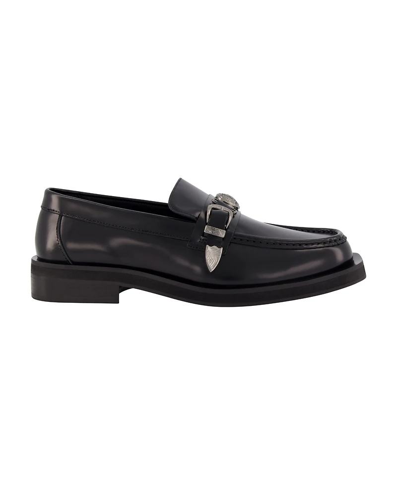 Karl Lagerfeld Paris Men's White Label Box Leather Moc Toe Loafers