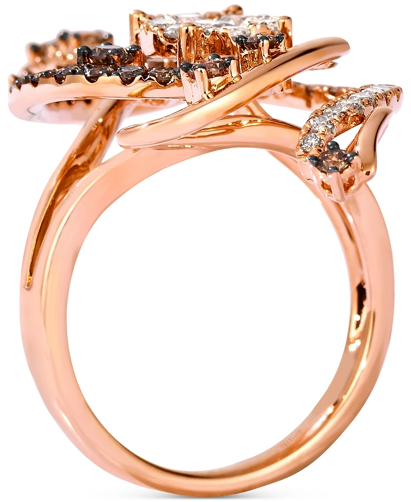 Le Vian Crazy Collection Chocolate Diamond & Nude Swirl Statement Ring (1-1/2 ct. t.w.) 14k Rose Gold