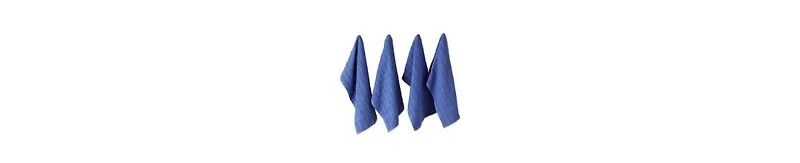 Design Imports Basic Terry Collection Windowpane Dishtowel Set, 16x26", Blueberry Solid, 4 Piece