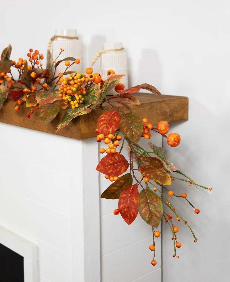 Northlight Pumpkins and Berries Artificial Fall Harvest Garland - 5' x 10" - Unlit