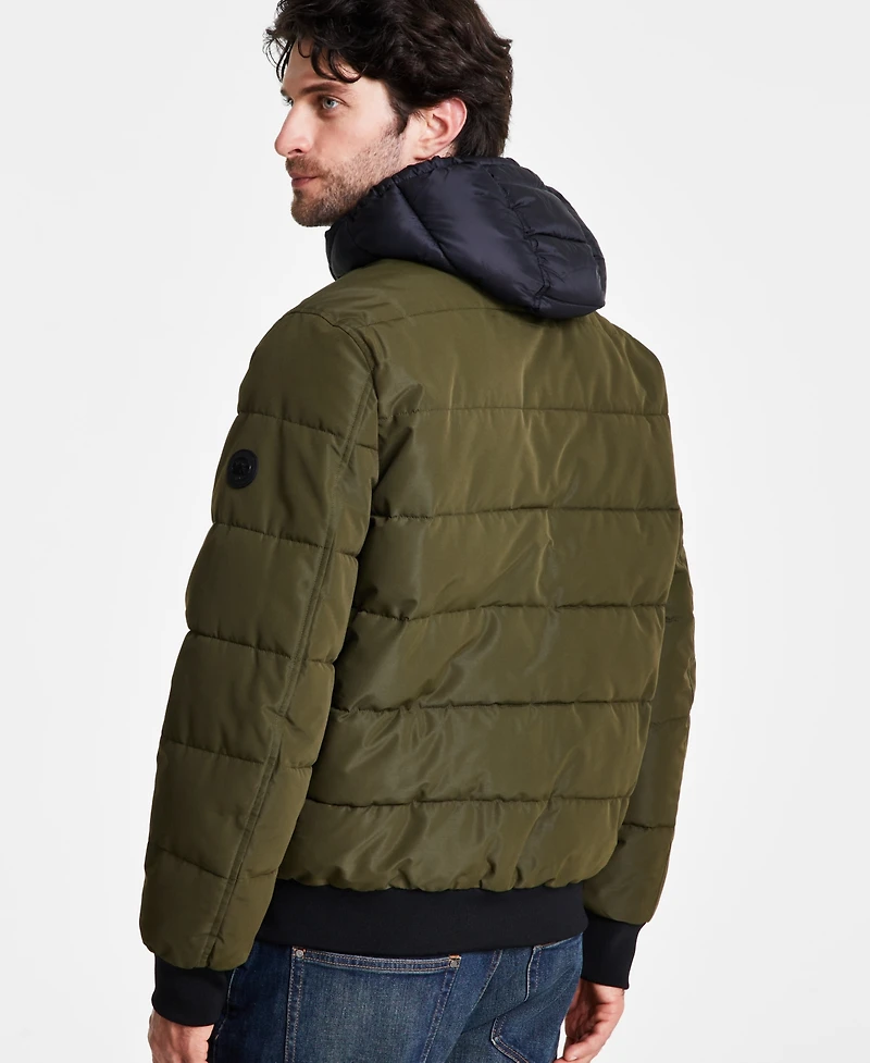 Michael Kors Men's Hooded Puffer Bomber Jacket