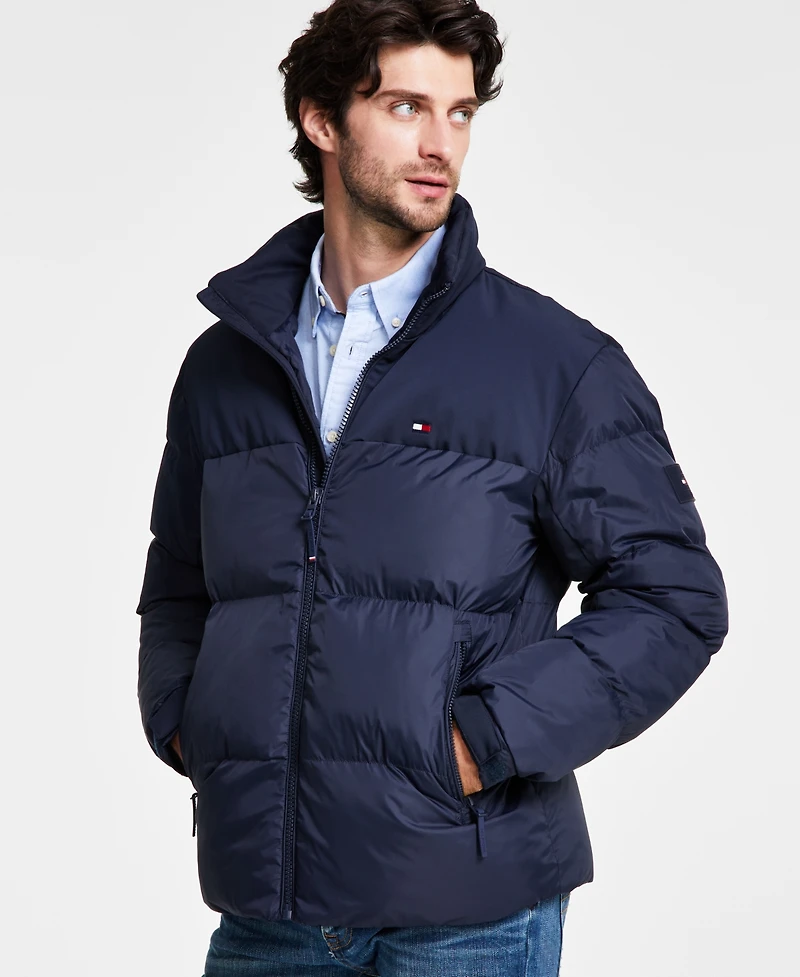 Tommy Hilfiger Men's Mixed-Media Puffer Jacket