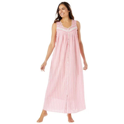 Only Neccessities Plus Necessities Long Sleeveless Floral Nightgown