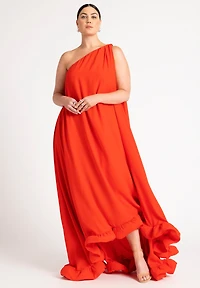 Eloquii Women's Plus Dramatic Ruffle Gown