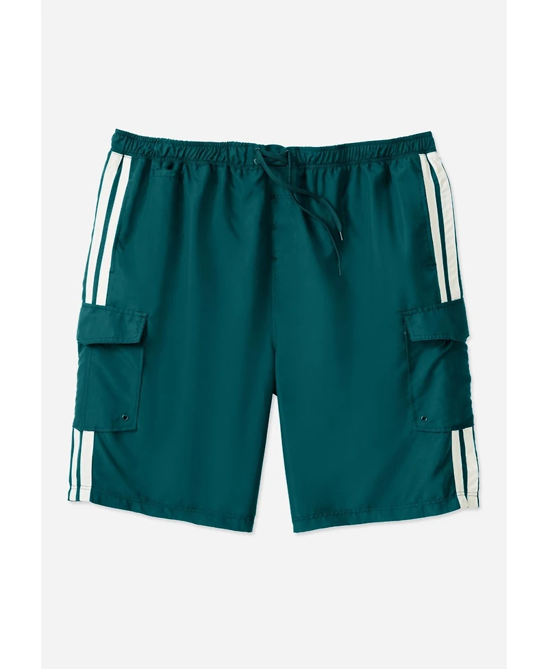 KingSize Big & Tall 10" Double Stripe Swim Board Shorts