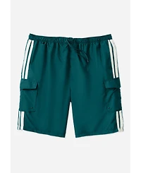 KingSize Big & Tall 10" Double Stripe Swim Board Shorts