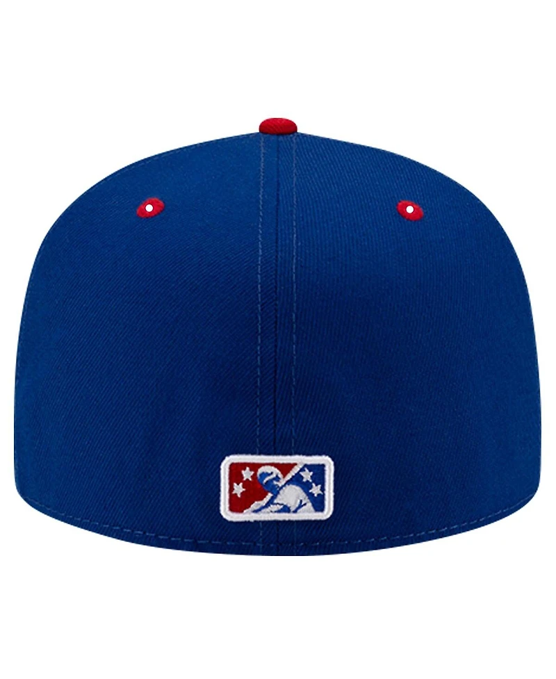 New Era Men's Blue Akron RubberDucks Theme Night Akron White French 59FIFTY Fitted Hat