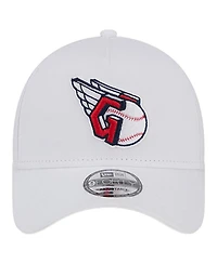 New Era Men's White Cleveland Guardians Tc A-Frame 9FORTY Adjustable Hat