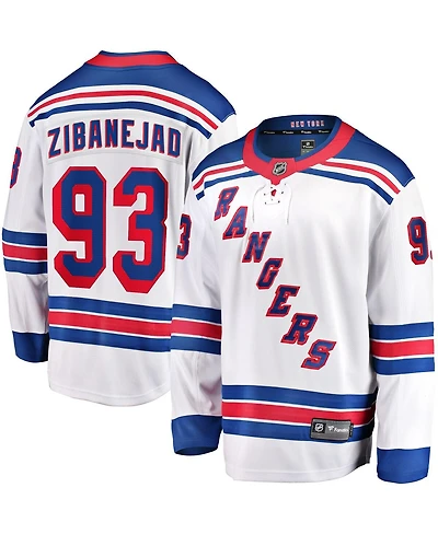 Fanatics Men's Mika Zibanejad White New York Rangers Away Premier Breakaway Player Jersey