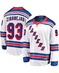 Fanatics Men's Mika Zibanejad White New York Rangers Away Premier Breakaway Player Jersey
