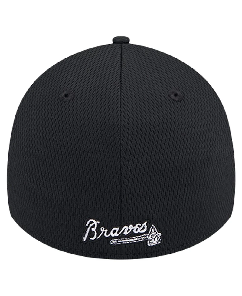 New Era Men's Black Atlanta Braves Active Dash Mark 39THIRTY Flex Hat