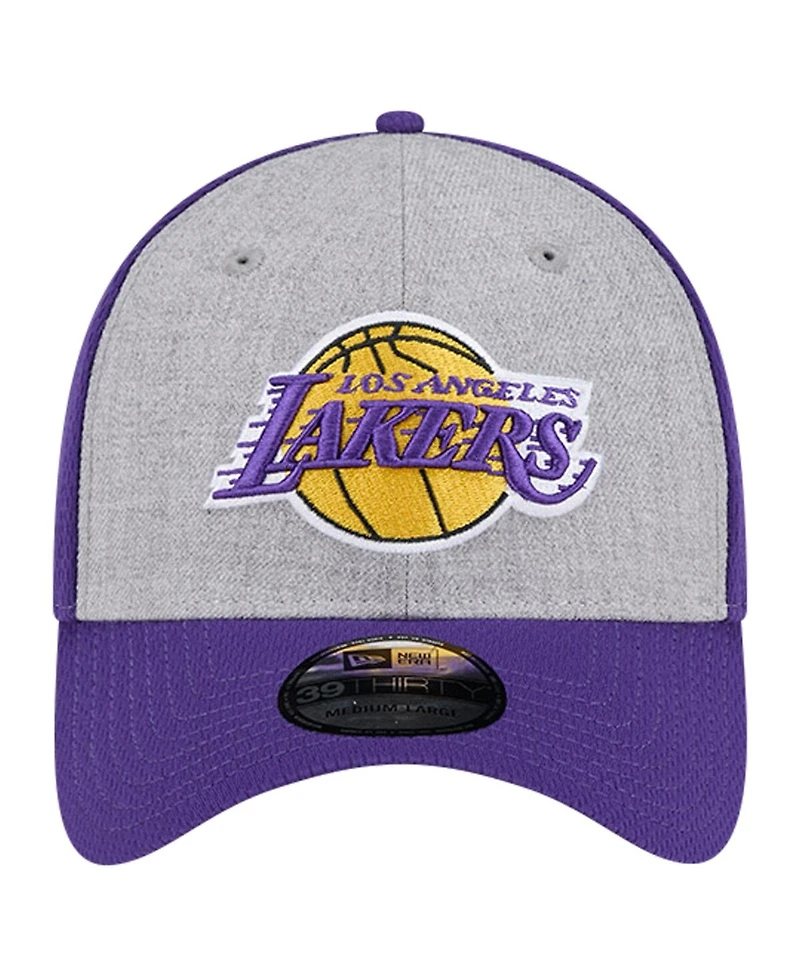 New Era Men's Heather Gray/Purple Los Angeles Lakers Two-Tone 39THIRTY Flex Hat