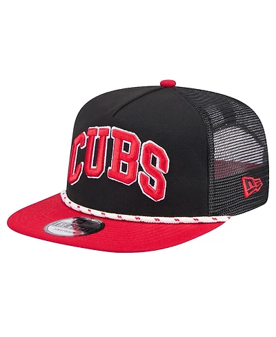 New Era Men's Black Chicago Cubs Throwback Meshback Golfer Hat
