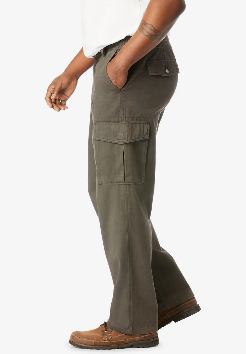 Boulder Creek Big & Tall by KingSize Renegade Side-Elastic Waist Cargo Pants