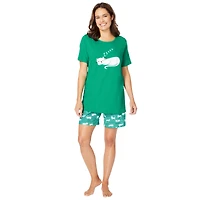 Dreams & Co. Women's Knit Pj Short Set