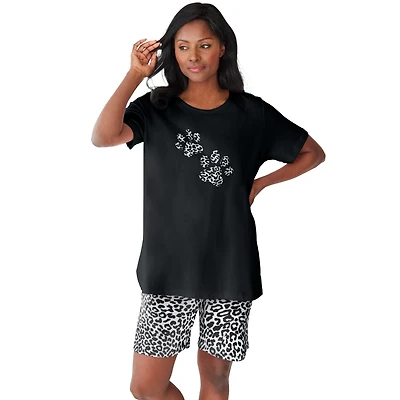 Dreams & Co. Women's Knit Pj Short Set