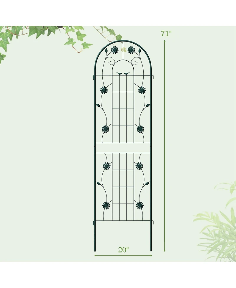 2 Pack Rustproof Metal Garden Trellis 71" x 20" Wire Lattice Panel for Patio