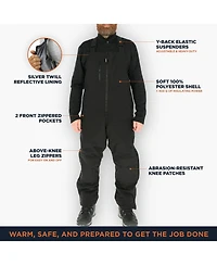 RefrigiWear Men's Insulated Softshell Bib Overalls - Water-Repellent, Wind-Tight, Thermal Workwear for Extreme Cold
