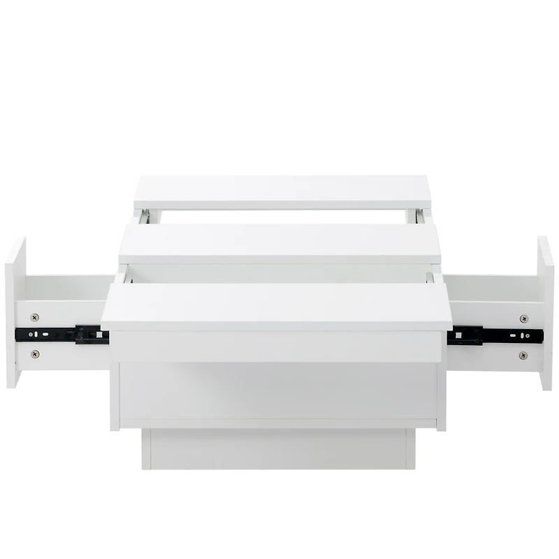 Streamdale White Multi-Storage Coffee Table, 39.3"x21.6"