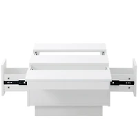 Streamdale White Multi-Storage Coffee Table, 39.3"x21.6"