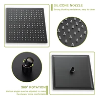 Ceiling Shower Set - 16 Inch Square Shower Set, Dual Shower Heads, Oil Rubber Bronze