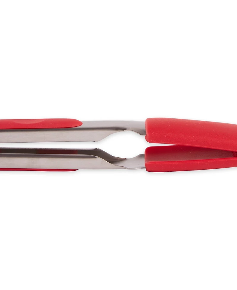 Rsvp International Endurance 18/8 Stainless Steel 10.75" Red Square Silicone Tip Tongs