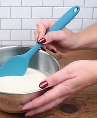 Rsvp International Silicone Coated Steel 11" x 2.25" Ela Series Turquoise Spoon