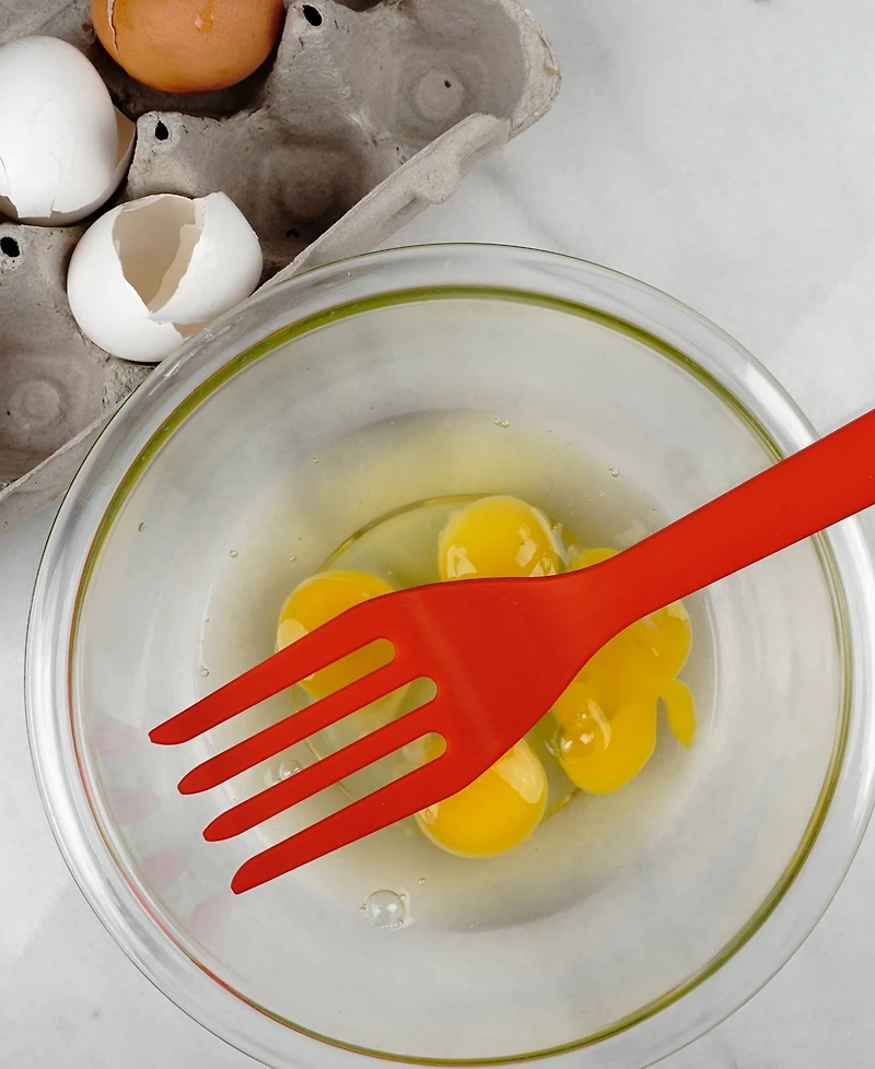 Rsvp International Silicone Coated Steel 11" x 2.25" Ela Series Red Fork