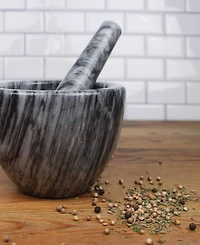Rsvp International Gray Marble Mortar Pestle Set