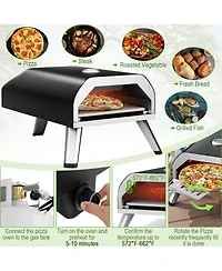 15000 Btu Foldable Pizza Oven with Pizza Peel Stone and Cutter