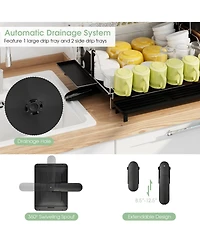 2-Tier Detachable Dish Drying Rack with Cutlery Holder