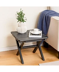 Outdoor Folding Side Table Weather-Resistant Hdpe Adirondack